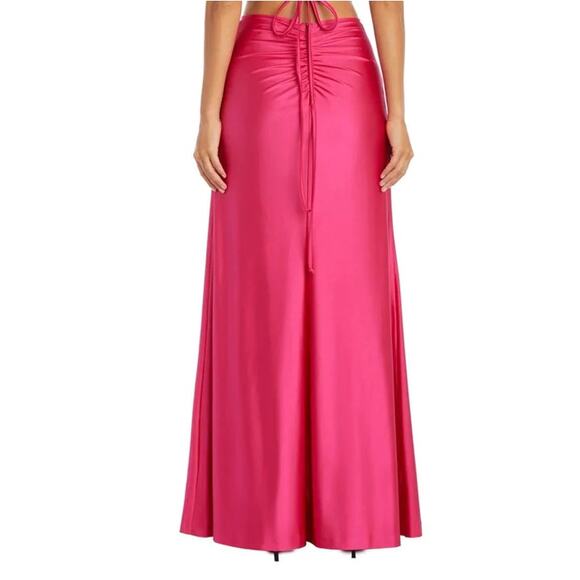 New ~ MORGAN & CO. ~  Side Slit Satin Melissa Skirt Size 0 - Picture 2 of 7